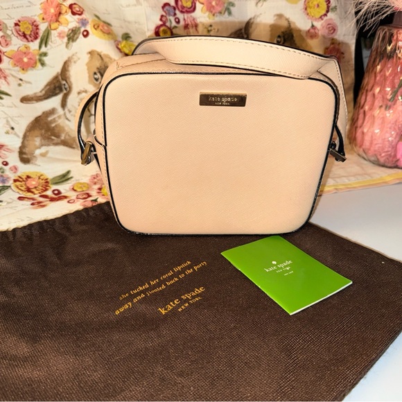 Kate Spade Newbury Lane Cammie crossbody nude purse Saffiano leather dust bag - Picture 3 of 16
